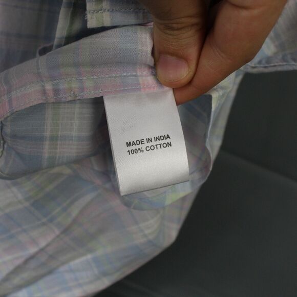 Onward Reserve Shirt Mens Medium Linder Madras Short Sleeve Button Down - Picture 7 of 12